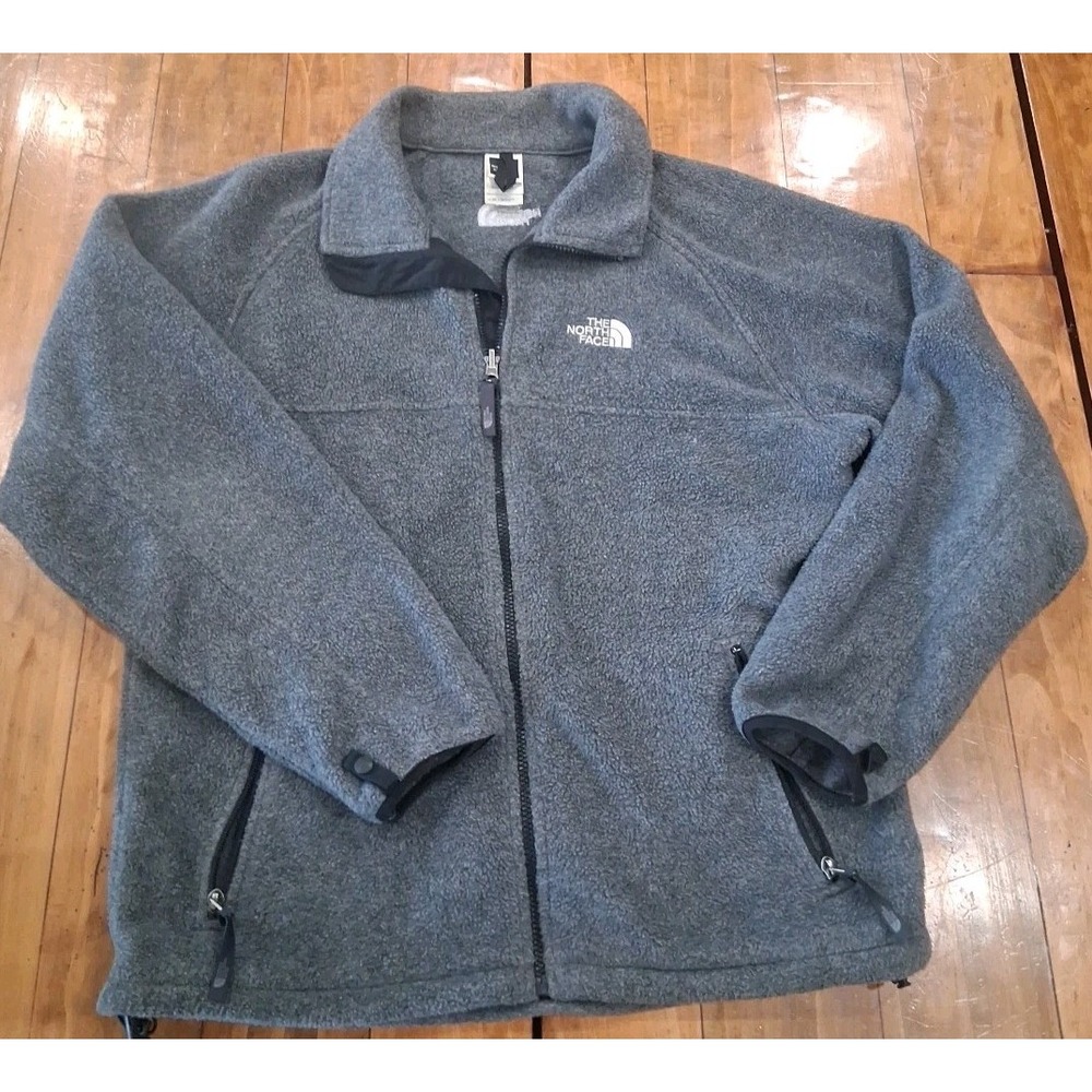 The North Face Full Zip Fleece Jacket Outdoor Hiking Gray Mens Size M TNF Polart - Picture 1 of 6